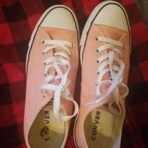 Peachy Pink Converse shoes, womens size 9